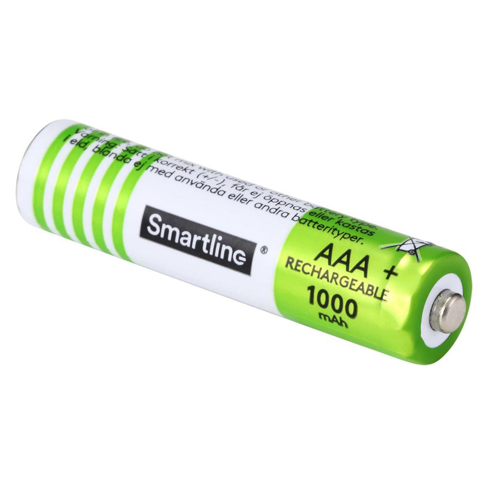 Smartline Smartline AAA 1.2V Ni-Mh Batteri Laddbar, 1000mAh, 4-PACK