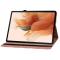  Samsung Galaxy Tab S7 Plus / Tab S8 Plus Fodral Vävd Textur Rosa/Gul