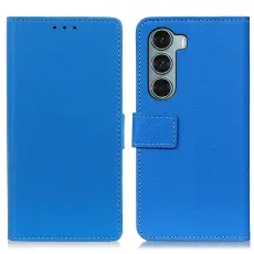  Motorola Moto G200 Fodral Solid L&auml;der Bl&aring;