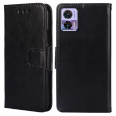  Motorola Edge 30 Neo 5G Fodral PU-L&auml;der Svart