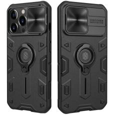 NILLKIN iPhone 13 Pro - NILLKIN CamShield Armor Hybrid Ring Skal - Svart