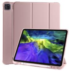  iPad Pro 12.9 (2018/2020) - Tri-Fold med pennh&aring;llare - Ros&eacute;guld