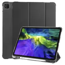 iPad Pro 12.9 (2018/2020) - Tri-Fold med pennh&aring;llare - Svart