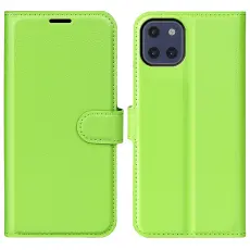  Samsung Galaxy A03 Fodral Litchi L&auml;der Gr&ouml;n