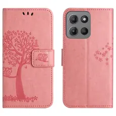  Motorola Moto G86 Power/G86 5G Fodral Tr&auml;d Tryck Rosa