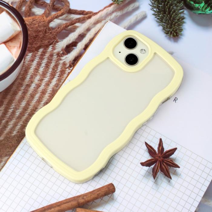 Bild 3,  iPhone 15 Skal Wavy Hybrid Transparent/Gul