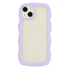  iPhone 15 Skal Wavy Hybrid Transparent/Lila