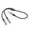 HOCO HOCO Split Adapter 3.5 mm Hane - 2x 3.5 mm Hona Grå