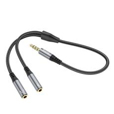 HOCO HOCO Split Adapter 3.5 mm Hane - 2x 3.5 mm Hona Gr&aring;