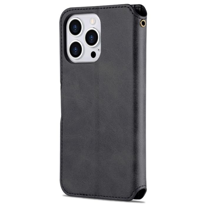 Bild 3, AZNS AZNS iPhone 14 Pro Fodral Läder Svart