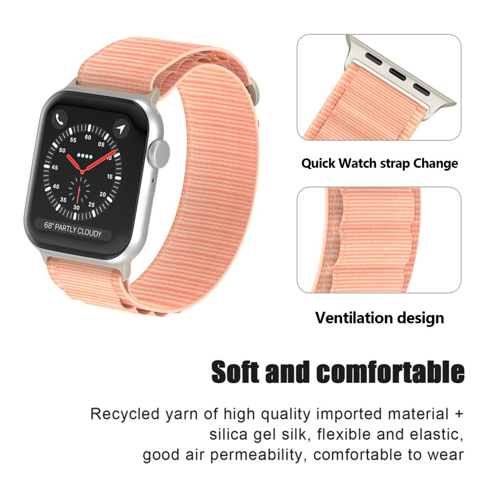 ColorPop Apple Watch 42/44/45/46/49 mm Armband Alpine Pro Loop Rosa