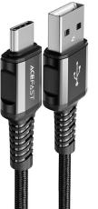 Acefast Acefast 3A USB-A Till USB-C 1.2m - Svart