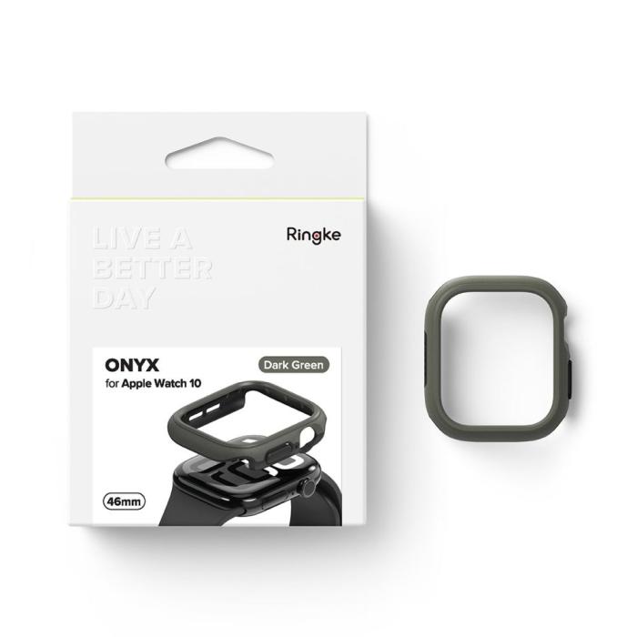 Bild 6, Ringke Ringke Apple Watch 10 (46 mm) Skal Onyx Mörk Grön