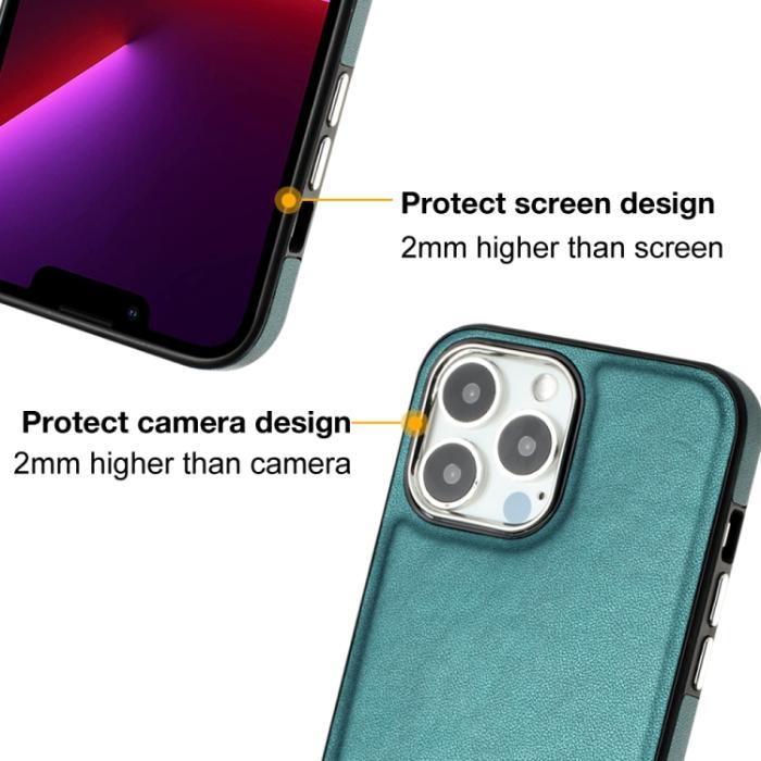 Bild 4,  iPhone 15 Pro Skal Läderbelagt Grön