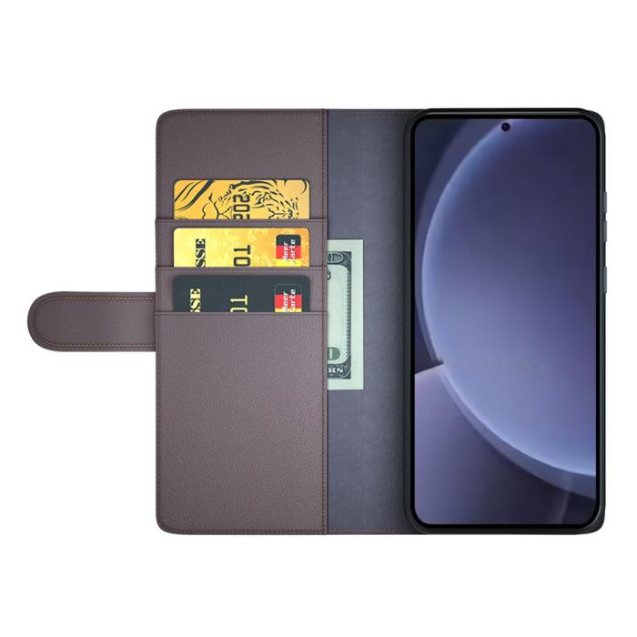 Bild 2,  Samsung Galaxy S25 Plus Fodral Premium Äkta Läder Brun