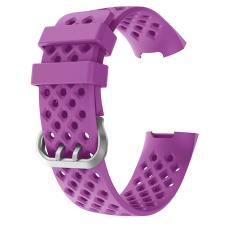  Silikon Armband Ih&aring;ligt Fitbit Charge 3 / 4 Lila