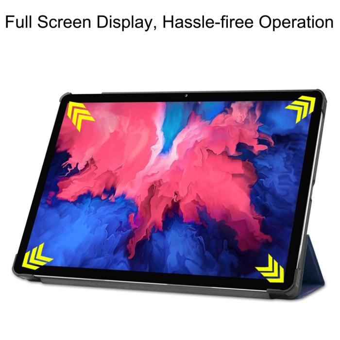 Bild 4,  Lenovo Tab P11 / P11 Plus - Tri-Fold Läder Fodral - Mörk Blå