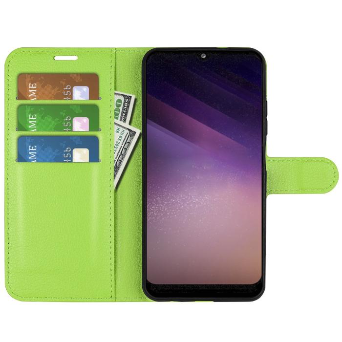 Bild 4,  Samsung Galaxy A03 Fodral Litchi Läder Grön