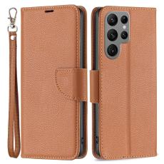  Samsung Galaxy S24 Ultra Fodral Litchi Shark Brun