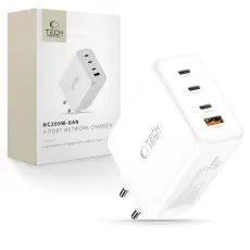 Tech-Protect Tech-Protect 200W V&auml;ggladdare PD QC3.0 USB-C / USB-A Vit