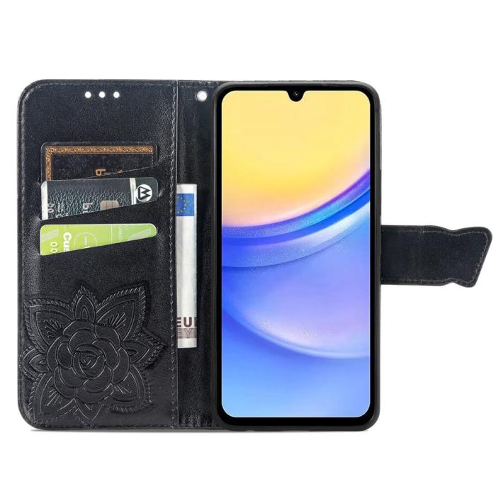 Bild 2,  Samsung Galaxy A15 5G Fodral Big Butterfly Svart
