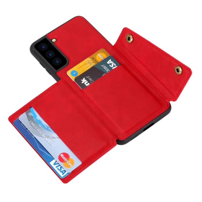 Bild 5,  Samsung Galaxy S22 Skal Med Kortfack Och Magnet Röd