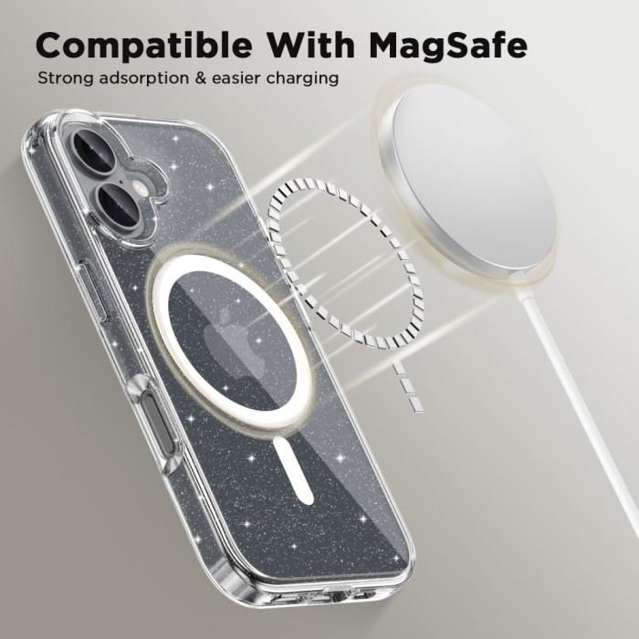 Bild 2, Tech-Protect Tech-Protect iPhone 16 Skal MagSafe FlexAir Hybrid Glitter