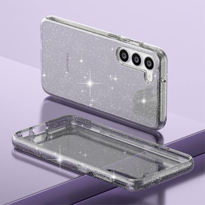 Bild 5,  Samsung Galaxy S23 Plus Skal Glitter Hybrid Grå