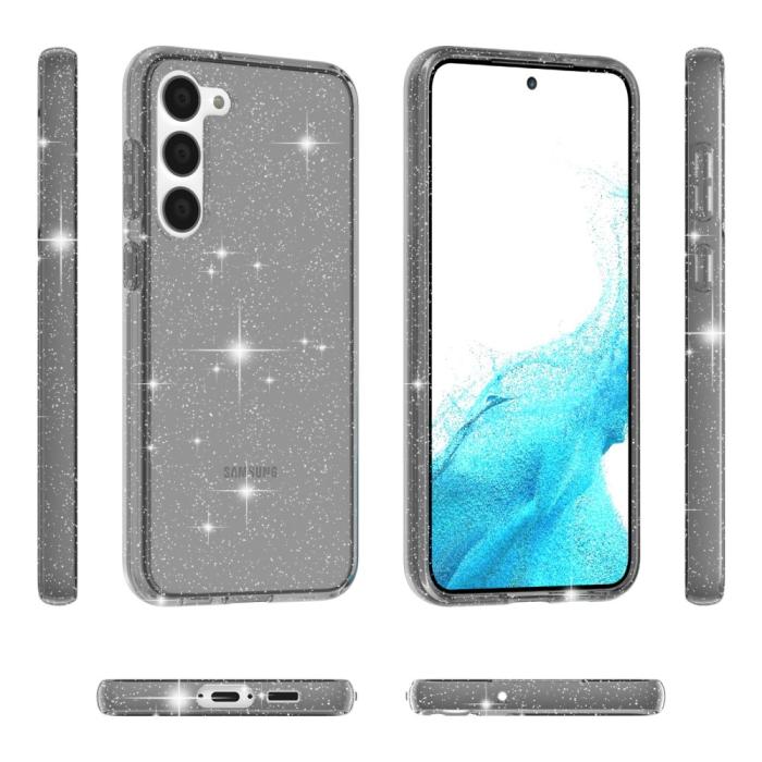 Bild 6,  Samsung Galaxy S23 Plus Skal Glitter Hybrid Grå