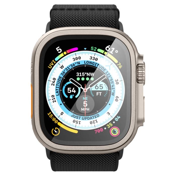 Bild 4, Spigen Spigen Apple Watch Ultra 49 mm Skärmskydd Glas.tR Slim Pro Titanium
