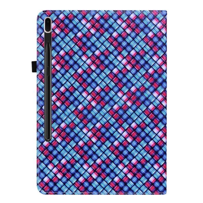 Bild 3,  Samsung Galaxy Tab S7 Plus / Tab S8 Plus Fodral Vävd Textur Blå/Rosa