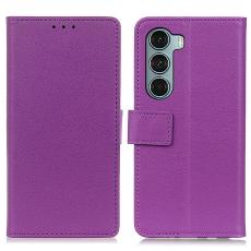 Motorola Moto G200 Fodral Solid L&auml;der Lila