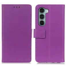  Motorola Moto G200 Fodral Solid L&auml;der Lila