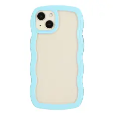  iPhone 15 Skal Wavy Hybrid Transparent/Bl&aring;
