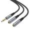 HOCO HOCO Split Adapter 3.5 mm Hane - 2x 3.5 mm Hona Grå