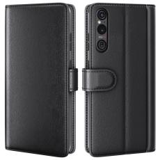  Sony Xperia 1 VI Fodral Premium &Auml;kta L&auml;der Svart