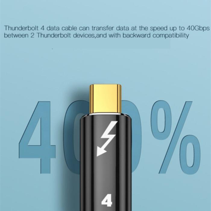 Bild 2,  Thunderbolt 4 Kabel 1m USB-C 100W 8K 60Hz PD Svart