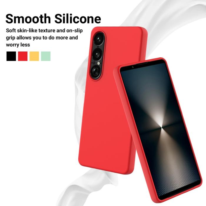 Bild 3,  Sony Xperia 1 VII Skal Liquid Silikon Röd