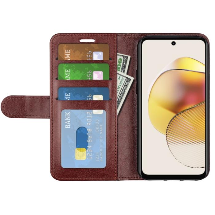 Bild 4,  Motorola Moto G73 5G Fodral Crazy Horse Läder Brun