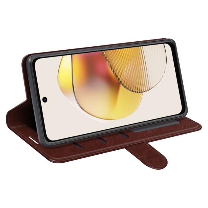 Bild 5,  Motorola Moto G73 5G Fodral Crazy Horse Läder Brun
