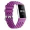  Silikon Armband Ihåligt Fitbit Charge 3 / 4 Lila