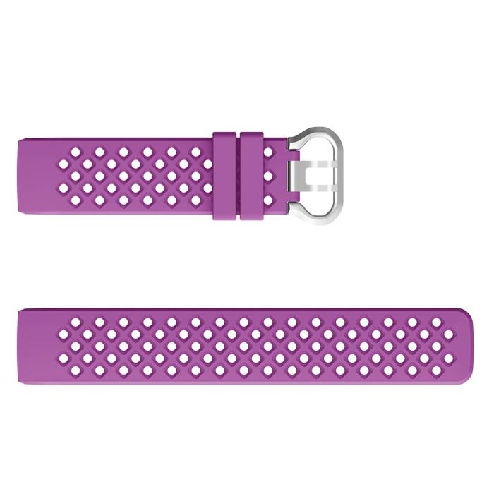 Bild 3,  Silikon Armband Ihåligt Fitbit Charge 3 / 4 Lila