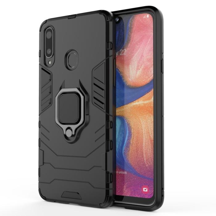 Bild 2,  Samsung Galaxy A20s - Hybrid Ring Skal - Svart