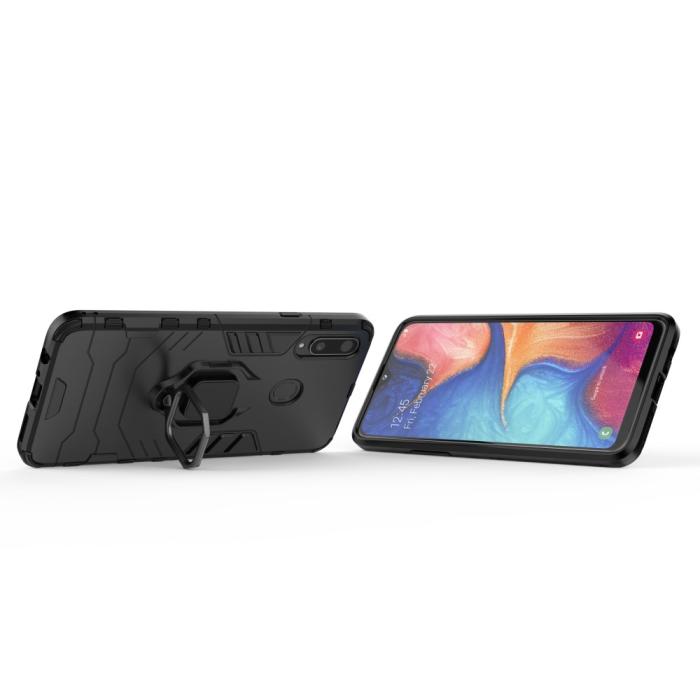 Bild 4,  Samsung Galaxy A20s - Hybrid Ring Skal - Svart