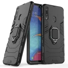 Samsung Galaxy A20s - Hybrid Ring Skal - Svart