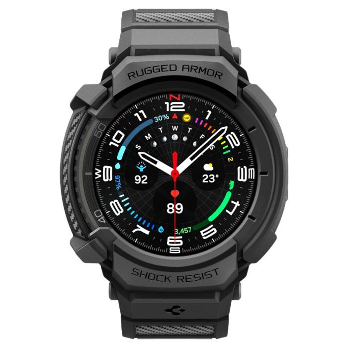 Bild 2, Spigen Spigen Galaxy Watch 8 46 mm Skal/Armband Rugged Armor 'Pro' Matt Svart