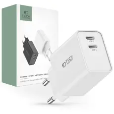 Tech-Protect Tech-Protect 35W PD 2x USB-C V&auml;ggladdare Vit