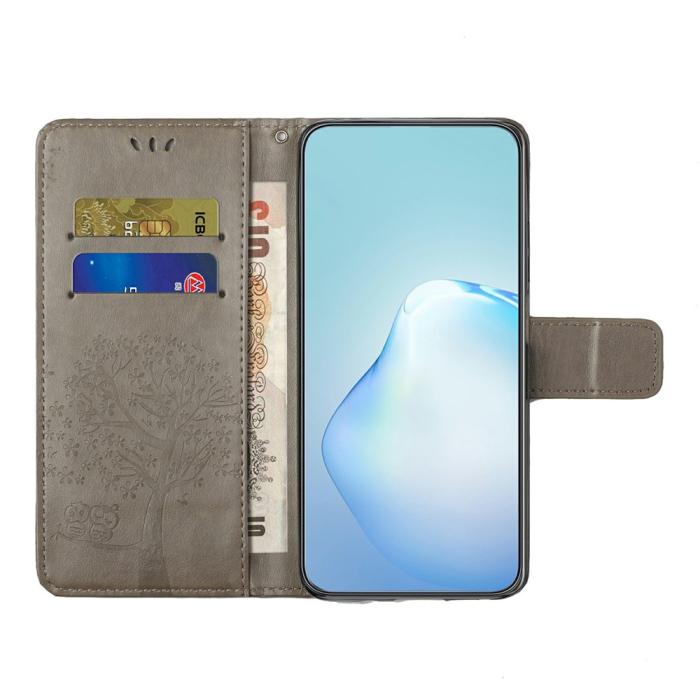 Bild 2,  Motorola Moto G86 Power/G86 5G Fodral Träd Tryck Grå