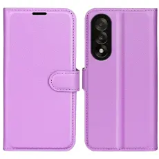  OnePlus Nord 5 5G Fodral Litchi L&auml;der Lila