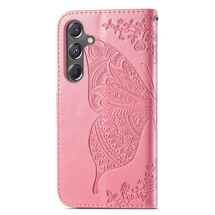 Bild 4,  Samsung Galaxy A15 5G Fodral Big Butterfly Rosa